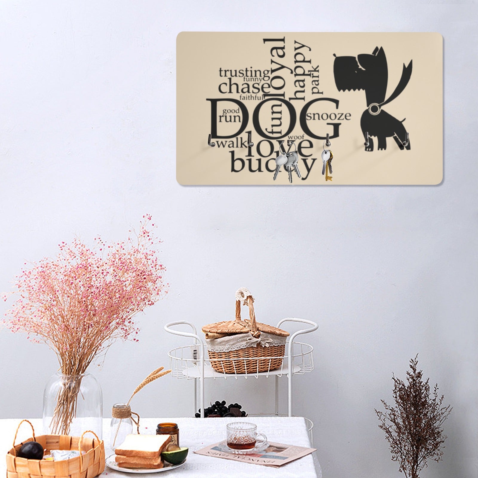 Puppy Word Art Wall Mounted Decor Key Holder - The Cool Collective AU