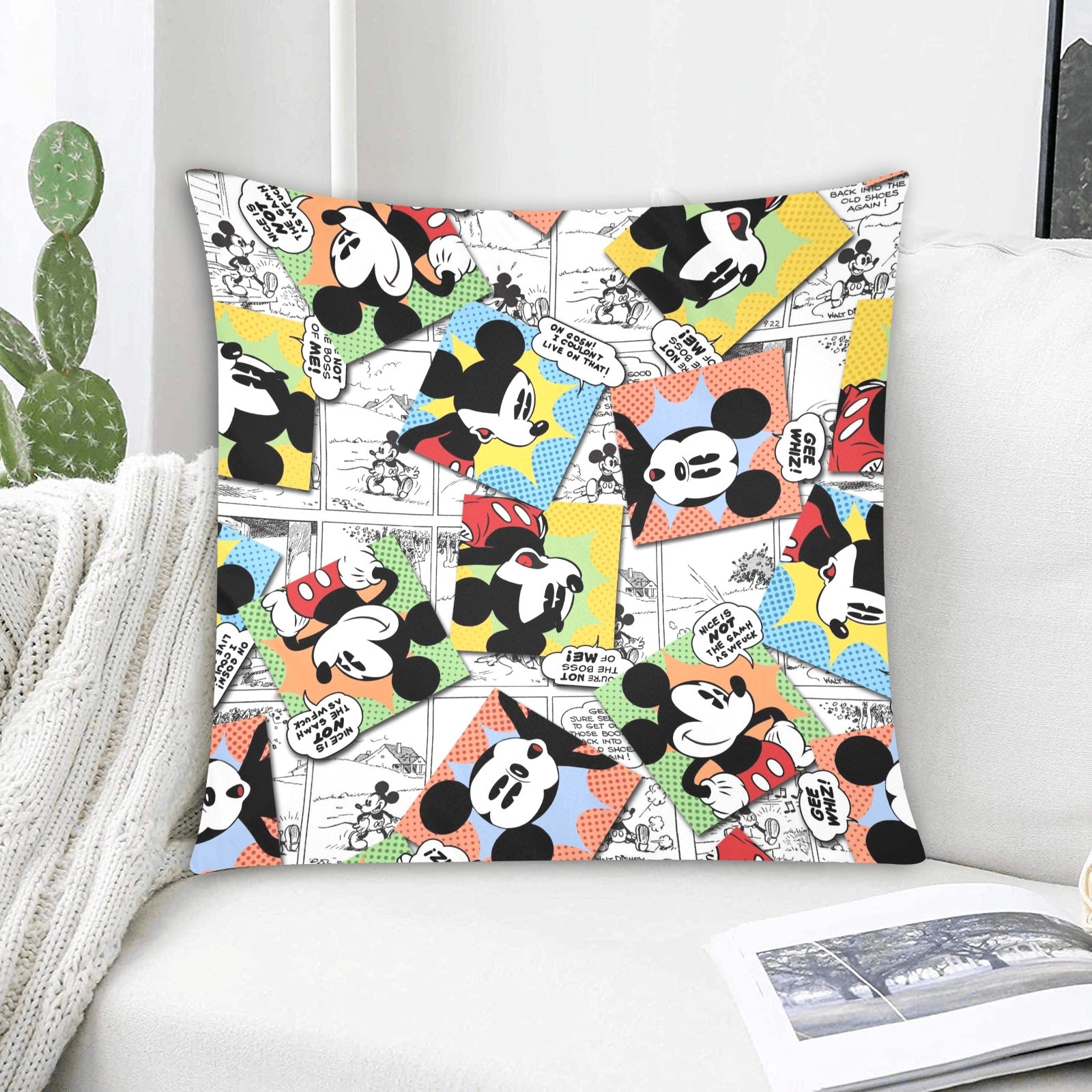 Mickey Cartoon Zippered Cushion Cover 20"x20" - The Cool Collective AU