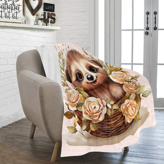 Tranquil Flora Sloth Blanket – Ultra-Soft Micro Fleece, 50x60" - The Cool Collective AU