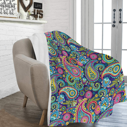 Paisley Printed Ultra-Soft Micro Fleece Blanket - The Cool Collective AU