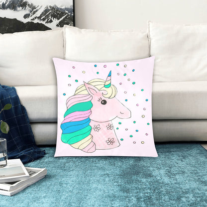 Little Miss Unicorn Zippered Cushion Cover 20"x20" - The Cool Collective AU