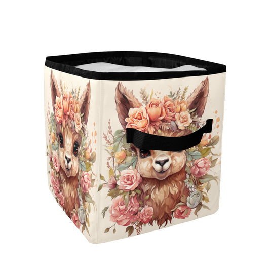 Llama Dreams Botanical Bliss: Artfully Illustrated with Enchanting Floral Halo - Quilt Storage Bag - The Cool Collective AU