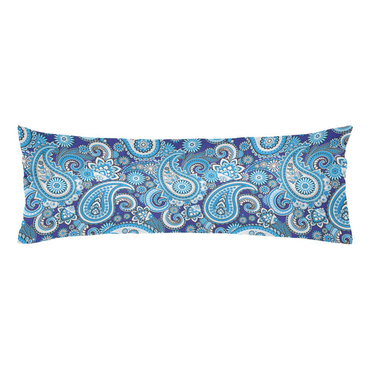 Blue Paisley Printed Body Pillow Case 20" x 54" - The Cool Collective AU