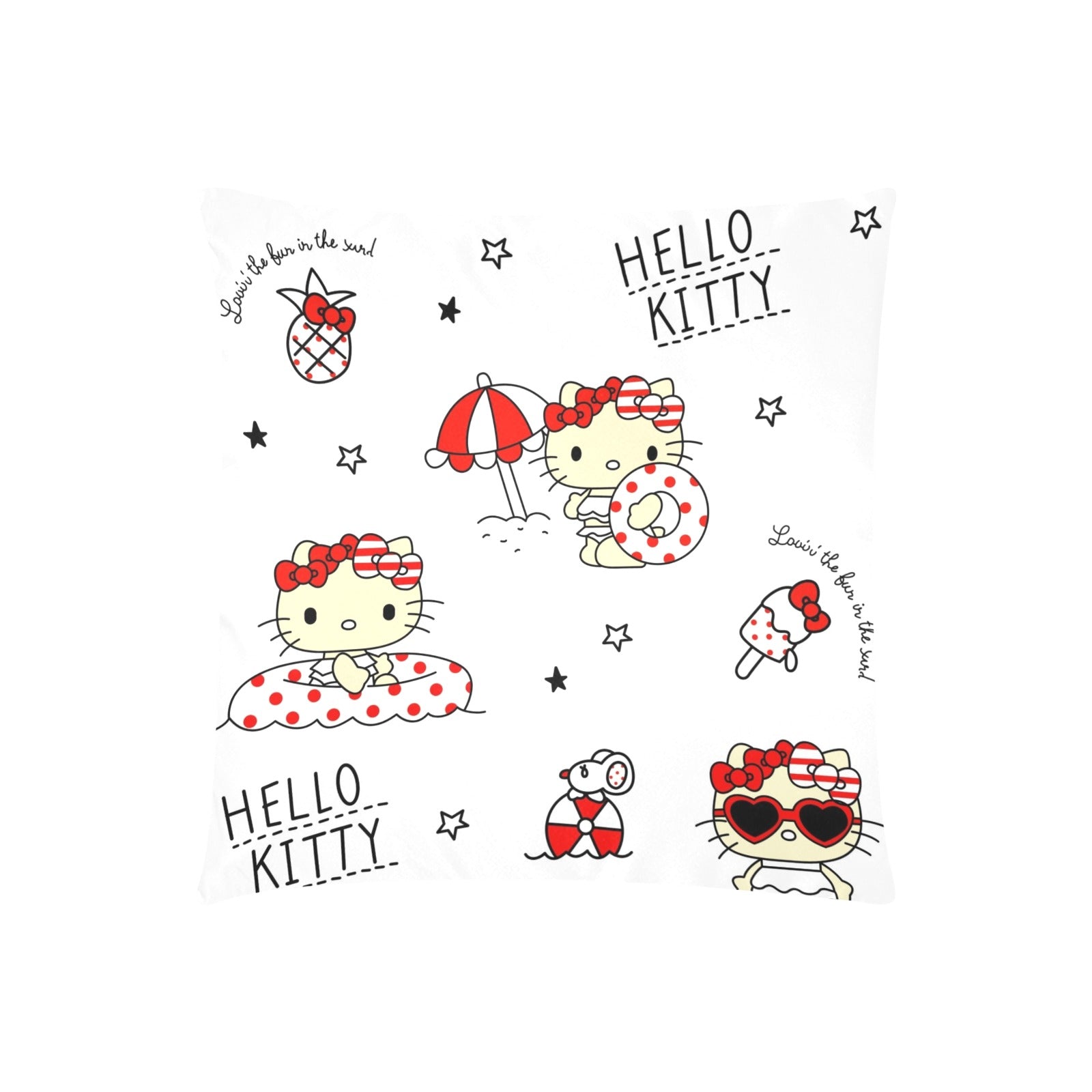 Hello Kitty Zippered Cushion Cover 20"x20" - The Cool Collective AU