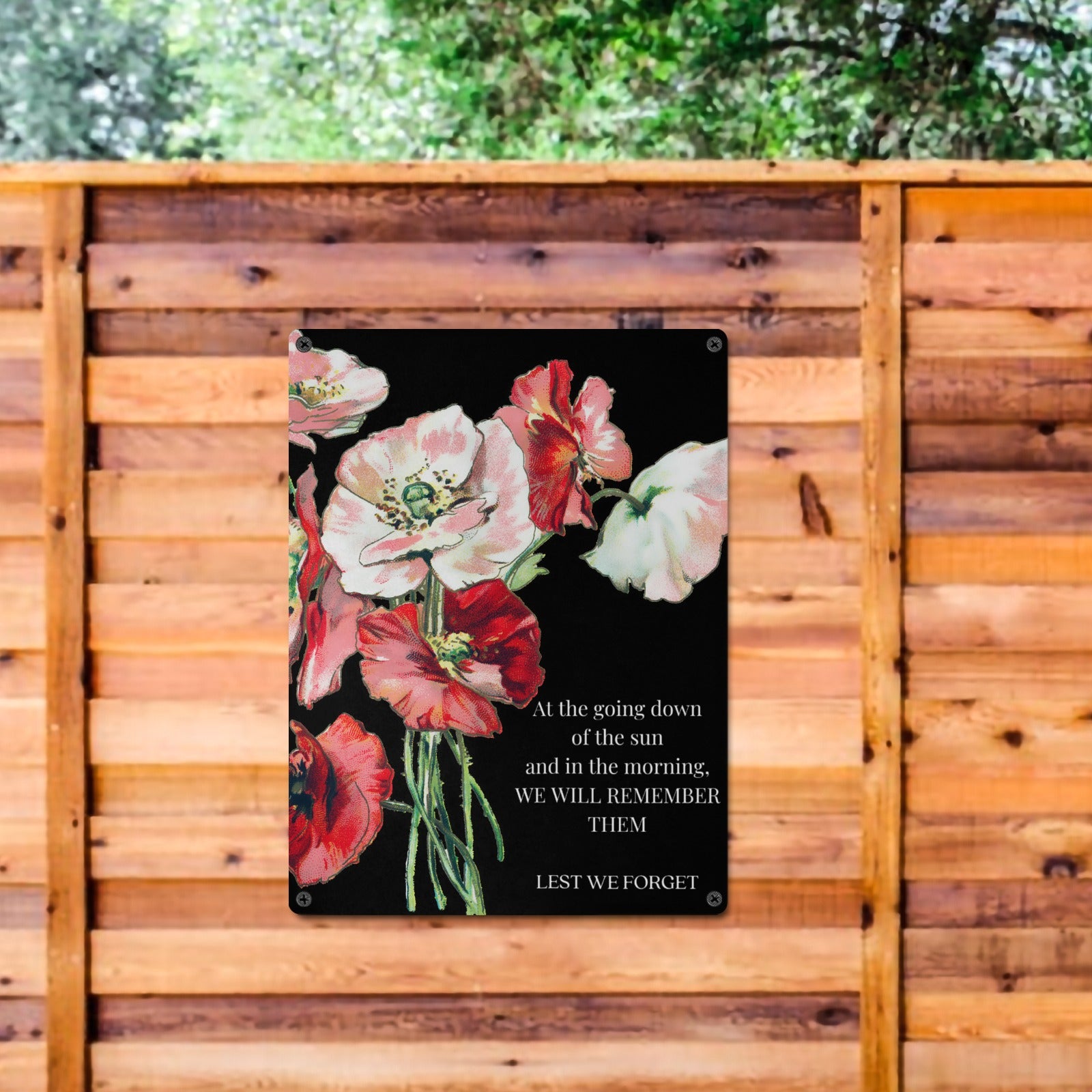 Lest We Forget Metal Tin Sign 12"x16" - The Cool Collective AU