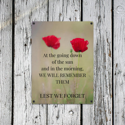 Lest We Forget Metal Tin Sign 12"x16" - The Cool Collective AU