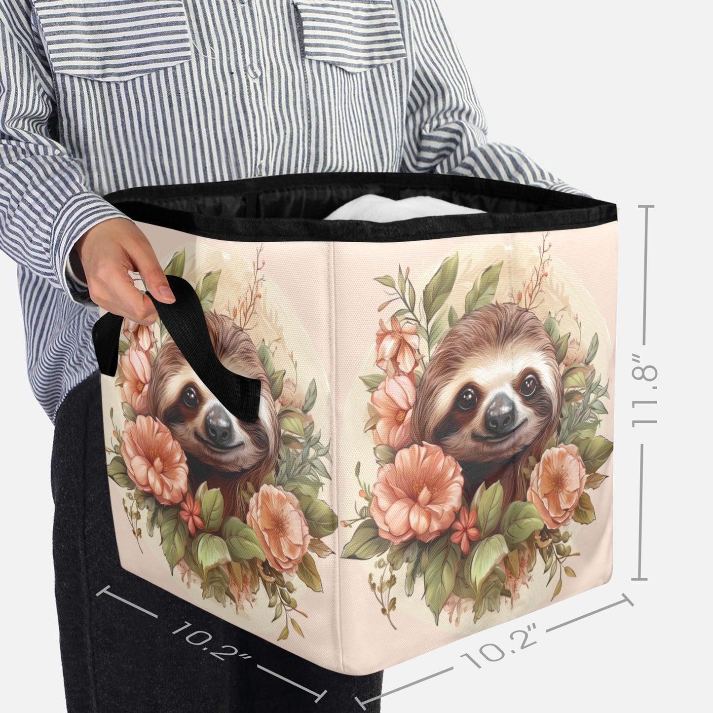 Botanical Bliss: Enchanted Sloth Illustration Where Serenity Meets Storage - Quilt Storage Bag - The Cool Collective AU