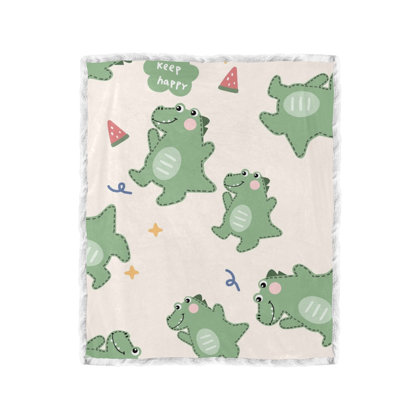 Cute Dinosaurs Double Layer Short Plush Blanket 50"X60" - The Cool Collective AU