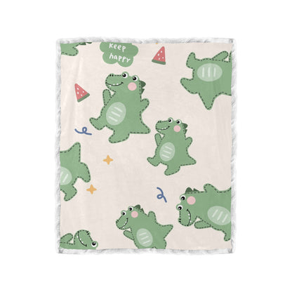 Cute Dinosaurs Double Layer Short Plush Blanket 50"X60" - The Cool Collective AU