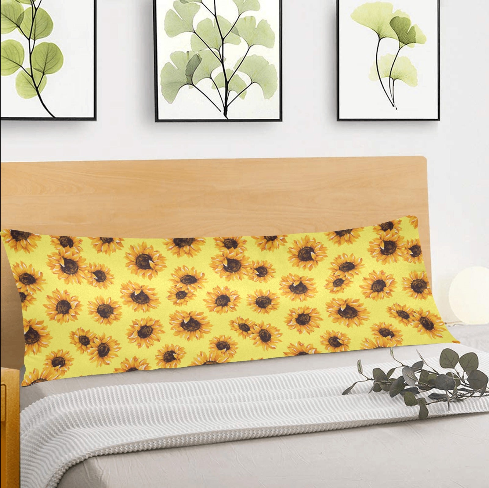 Reversible Sunflowers Design Body Pillow Case 20" x 54" - The Cool Collective AU