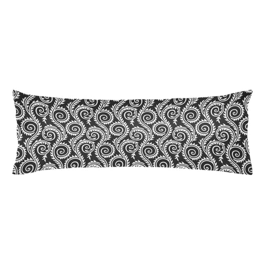 Black Demask Printed Body Pillow Case 20" x 54" - The Cool Collective AU