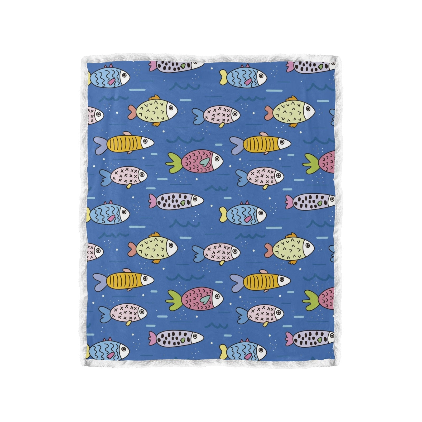 A Little Fishy Double Layer Short Plush Blanket 50"X60" - The Cool Collective AU