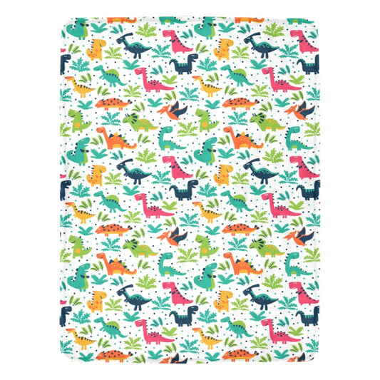 Colourful Dinosaurs Print Ultra-Soft Micro Fleece Blanket - The Cool Collective AU