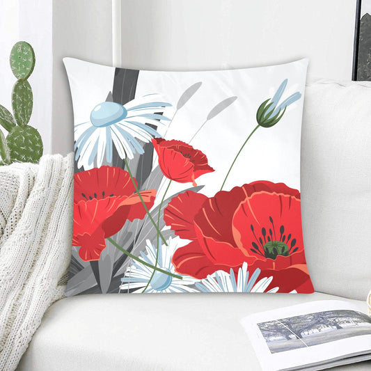 Pretty Poppy Zippered Cushion Cover 20"x20" - The Cool Collective AU