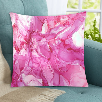 Pink Alcohol Print Zippered Cushion Cover 20"x20" - The Cool Collective AU