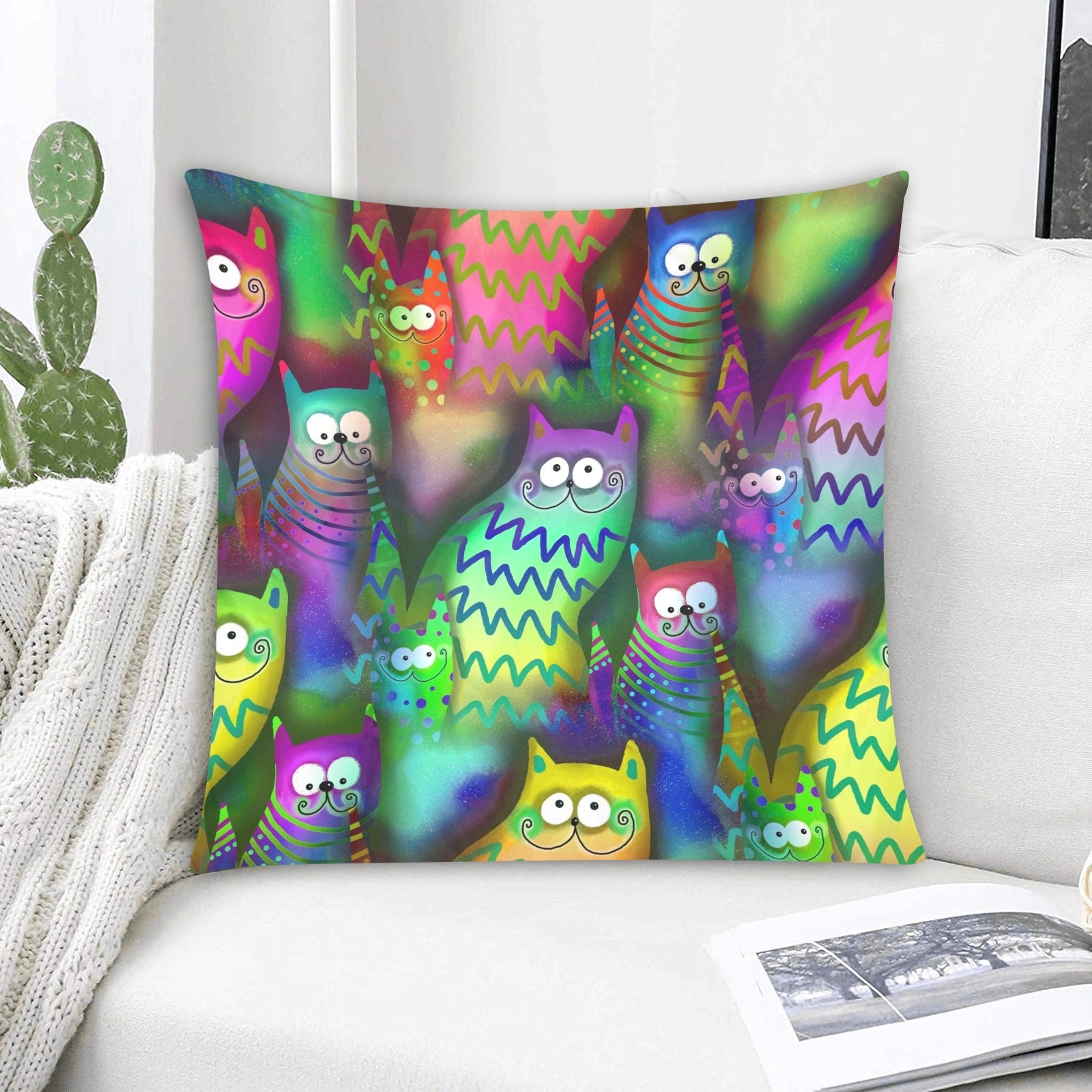 Cats Zippered Cushion Cover 20"x20" - The Cool Collective AU