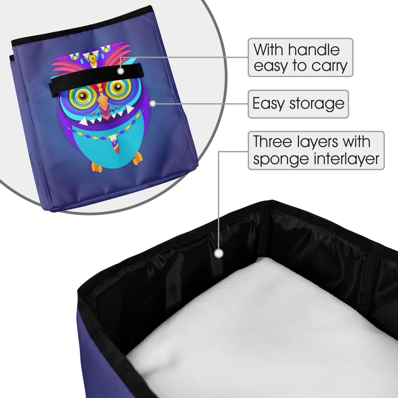 Artful Owl Storage Cube Quilt Storage Bag - The Cool Collective AU