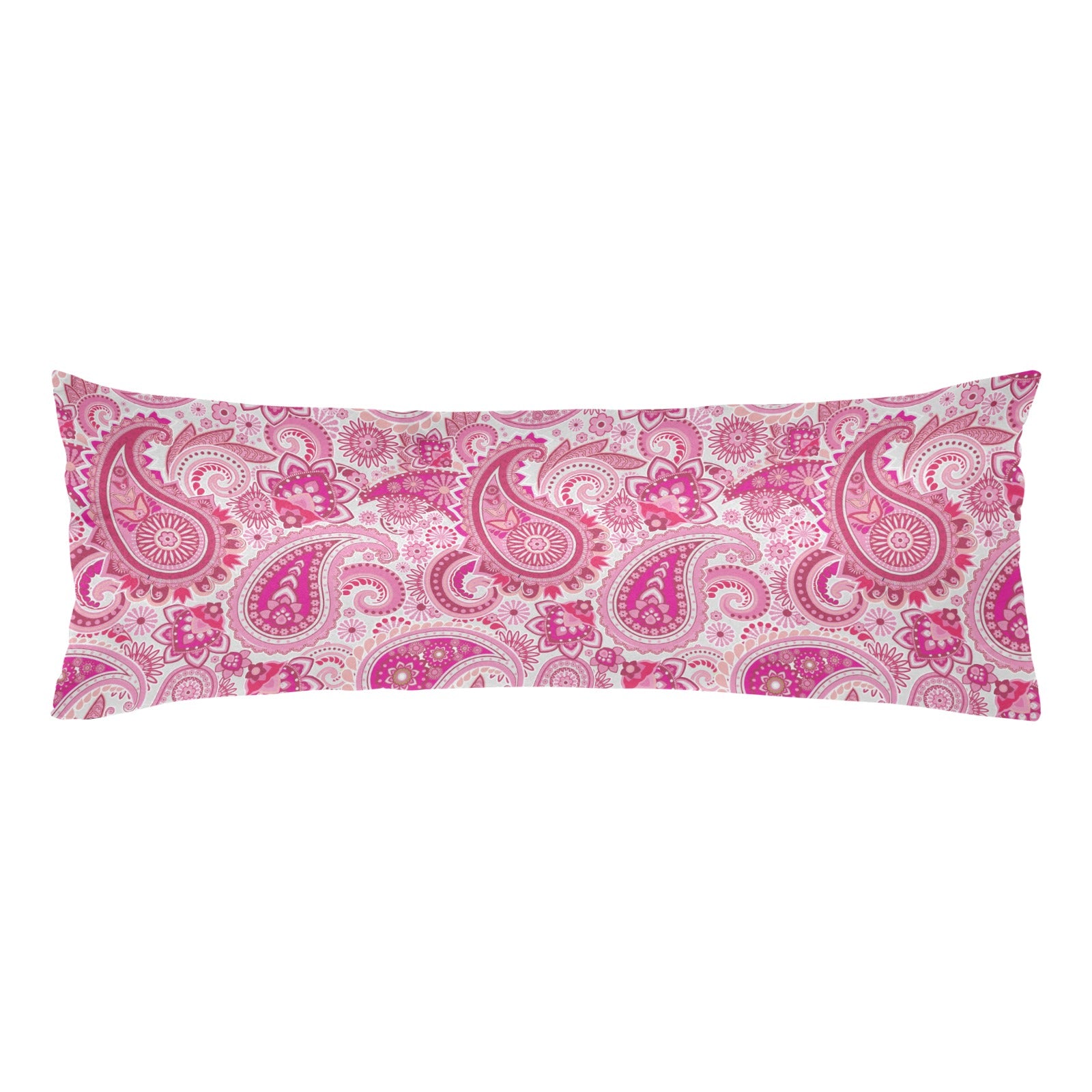 Pink Paisley Printed Body Pillow Case 20" x 54" - The Cool Collective AU
