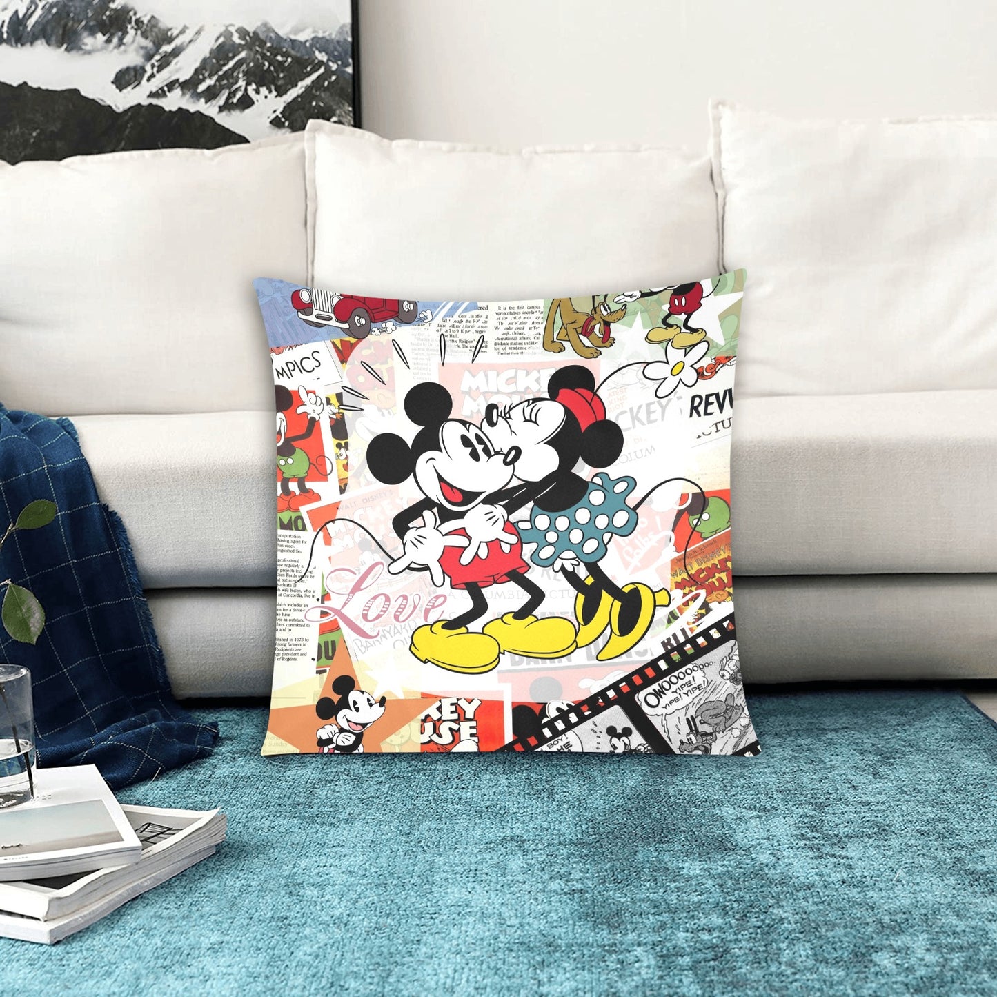 Mickey/Mini Zippered Cushion Cover 20"x20" - The Cool Collective AU