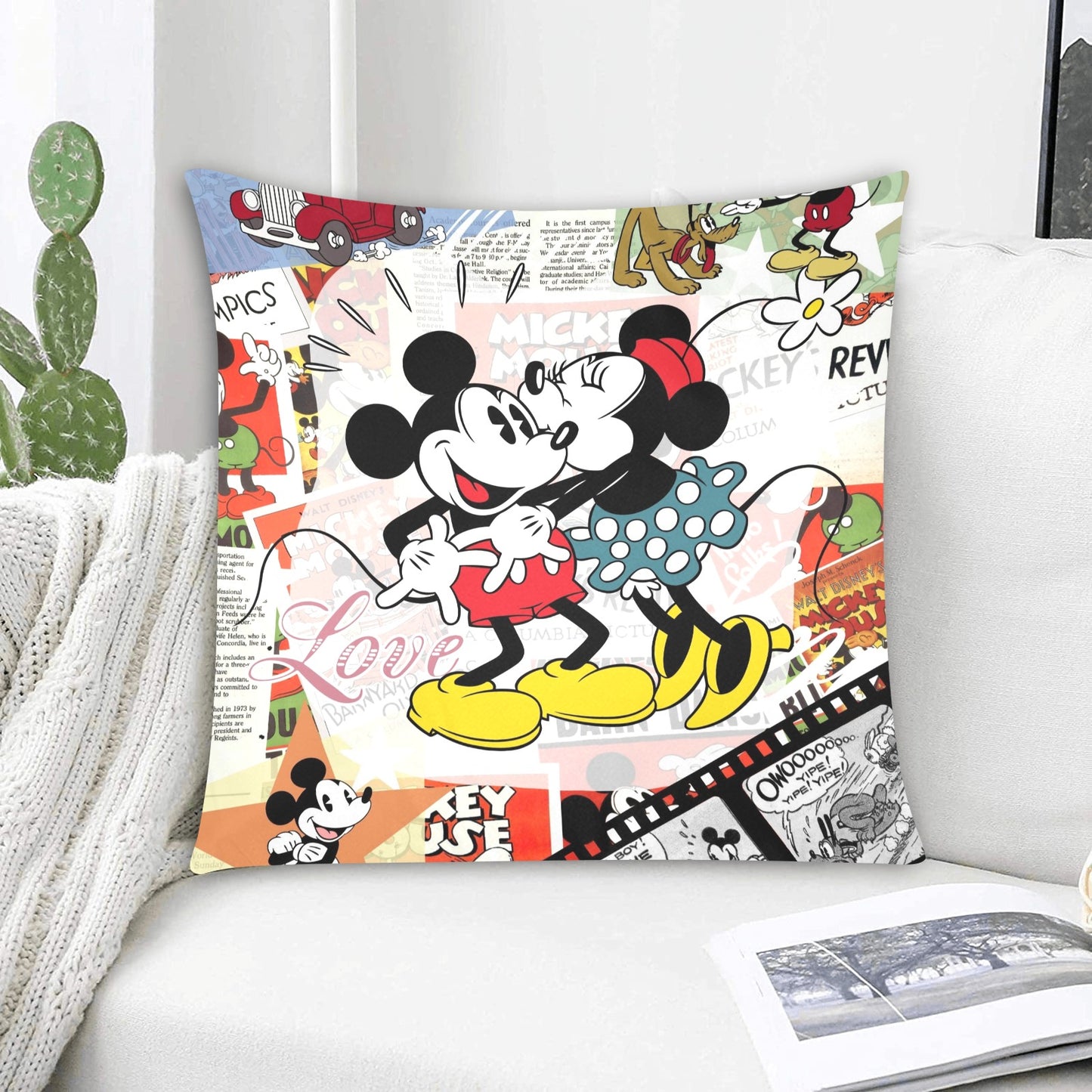 Mickey/Mini Zippered Cushion Cover 20"x20" - The Cool Collective AU