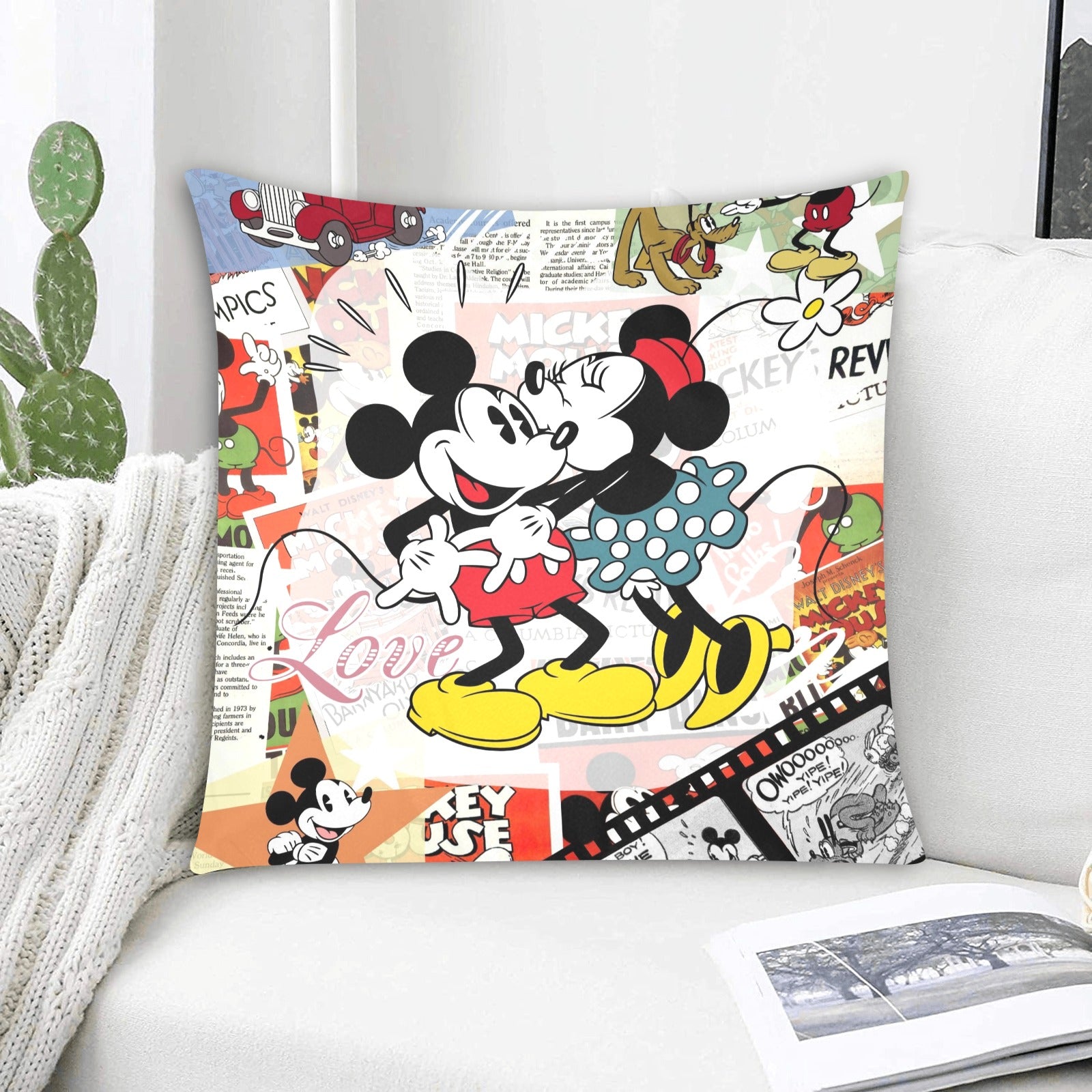 Mickey/Mini Zippered Cushion Cover 20"x20" - The Cool Collective AU