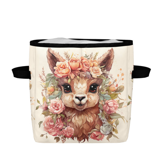 Llama Dreams Botanical Bliss: Artfully Illustrated with Enchanting Floral Halo - Quilt Storage Bag - The Cool Collective AU