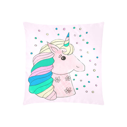 Little Miss Unicorn Zippered Cushion Cover 20"x20" - The Cool Collective AU