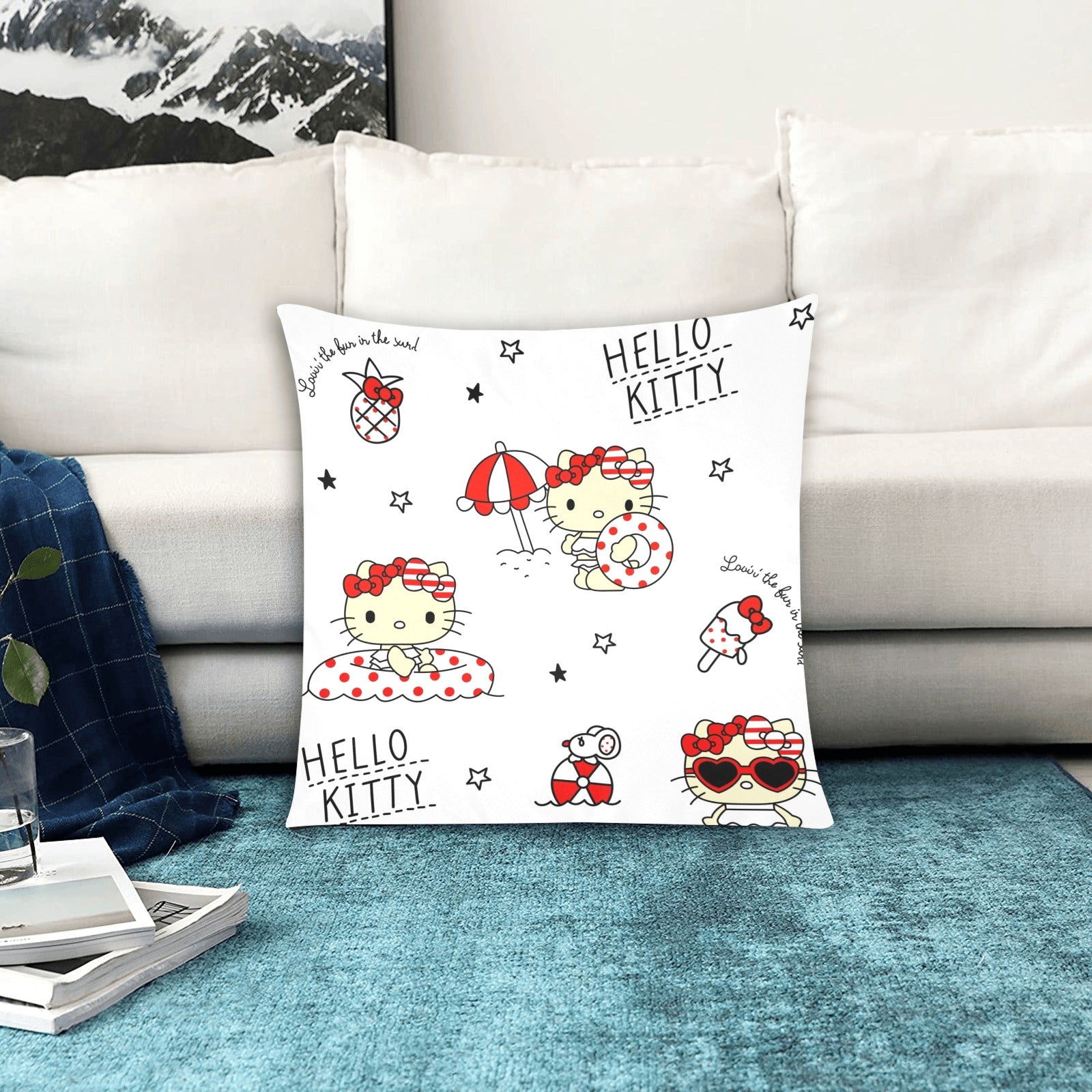 Hello Kitty Zippered Cushion Cover 20"x20" - The Cool Collective AU