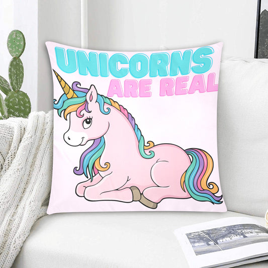 Unicorns Are Real Zippered Cushion Cover 20"x20" - The Cool Collective AU