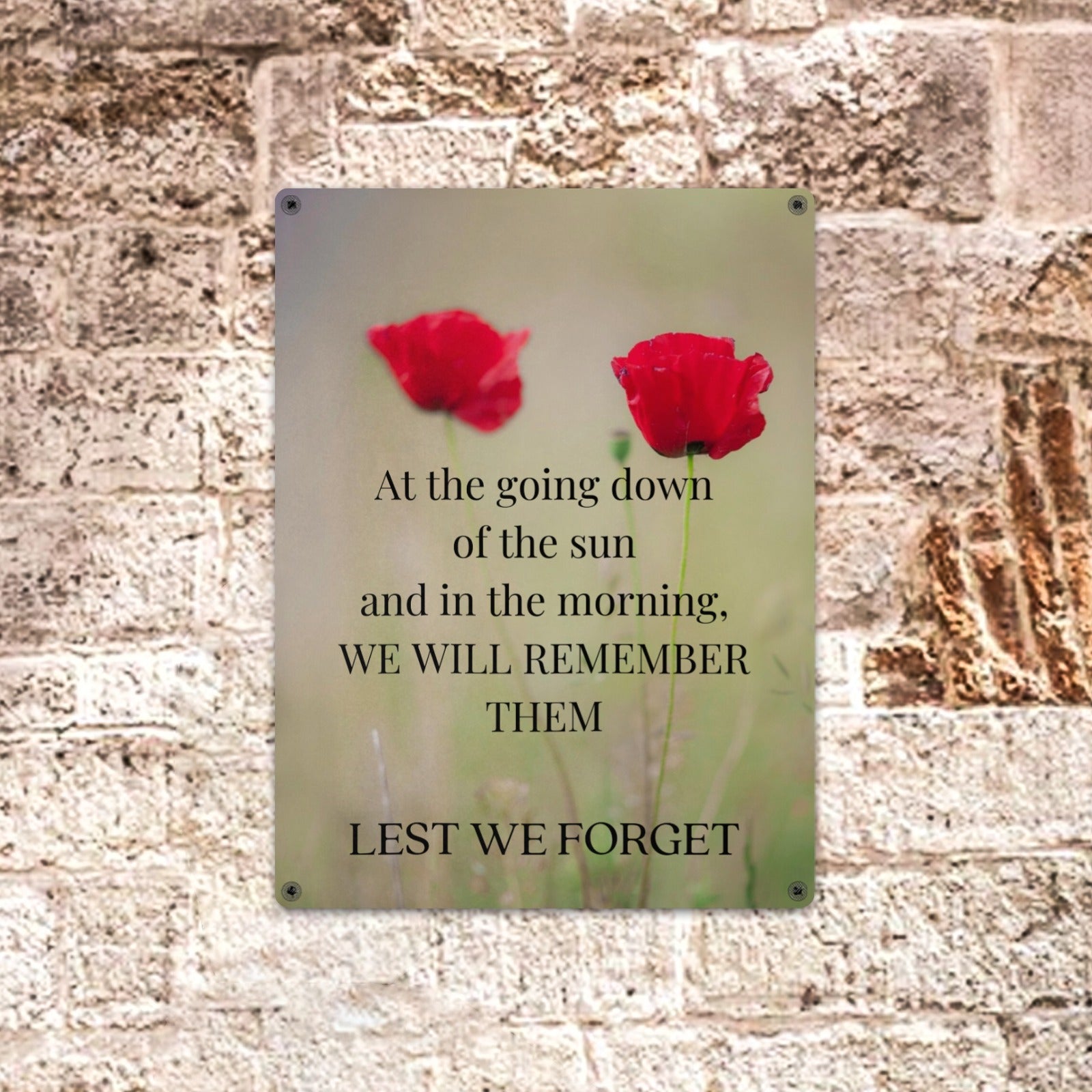 Lest We Forget Metal Tin Sign 12"x16" - The Cool Collective AU