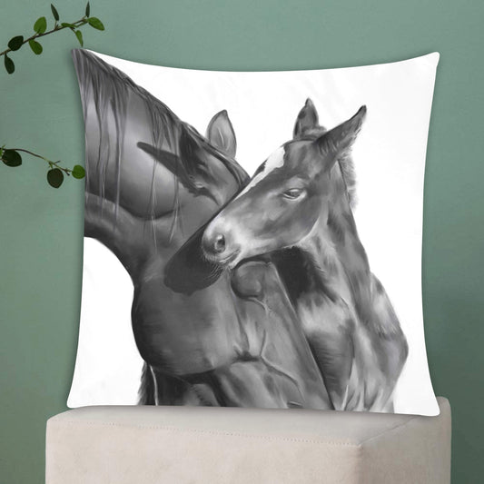 Mare & Foal Cushion Cover Zippered Cushion Cover 20"x20" - The Cool Collective AU