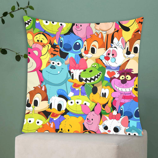 Cartoon Characters Zippered Cushion Cover 20"x20" - The Cool Collective AU