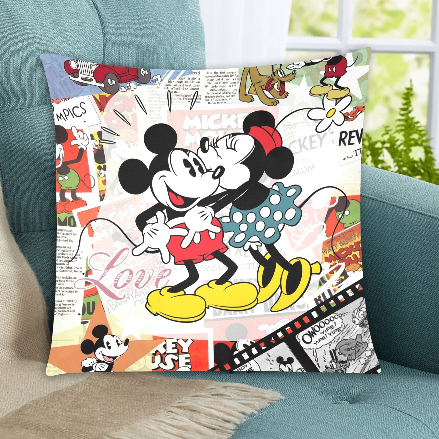 Mickey/Mini Zippered Cushion Cover 20"x20" - The Cool Collective AU