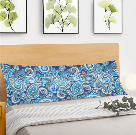 Blue Paisley Printed Body Pillow Case 20" x 54" - The Cool Collective AU