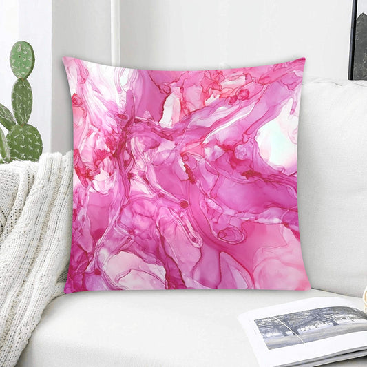 Pink Alcohol Print Zippered Cushion Cover 20"x20" - The Cool Collective AU