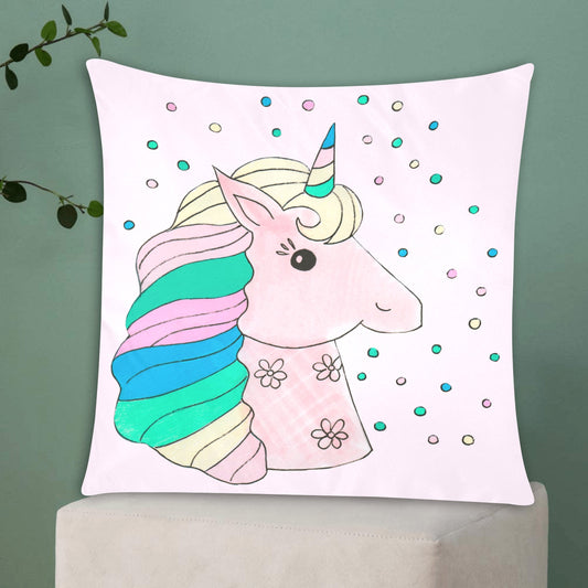 Little Miss Unicorn Zippered Cushion Cover 20"x20" - The Cool Collective AU