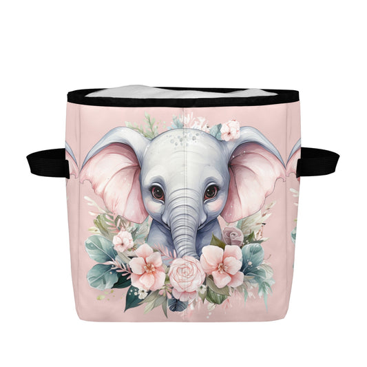 Elephant Elegance: Enchanting Floral Haven with Adorable Elephant Illustration - Quilt Storage Bag - The Cool Collective AU