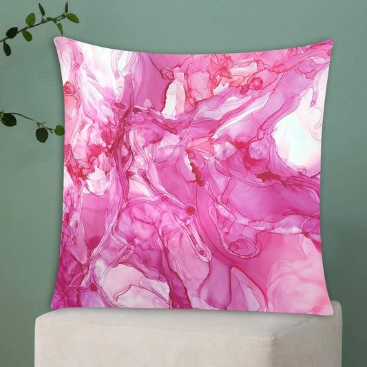 Pink Alcohol Print Zippered Cushion Cover 20"x20" - The Cool Collective AU