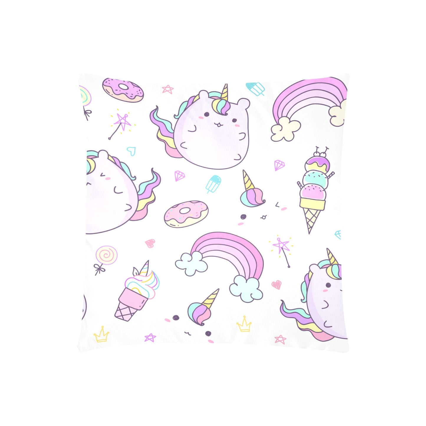 Donuts & Ice Cream Unicorn Zippered Cushion Cover 20"x20" - The Cool Collective AU