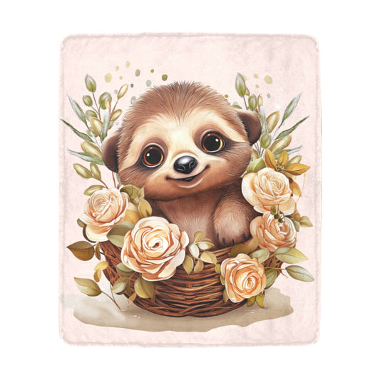 Tranquil Flora Sloth Blanket – Ultra-Soft Micro Fleece, 50x60" - The Cool Collective AU