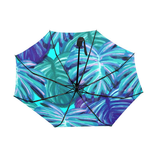 Tropical Blues Anti-UV Auto-Foldable Umbrella - The Cool Collective AU