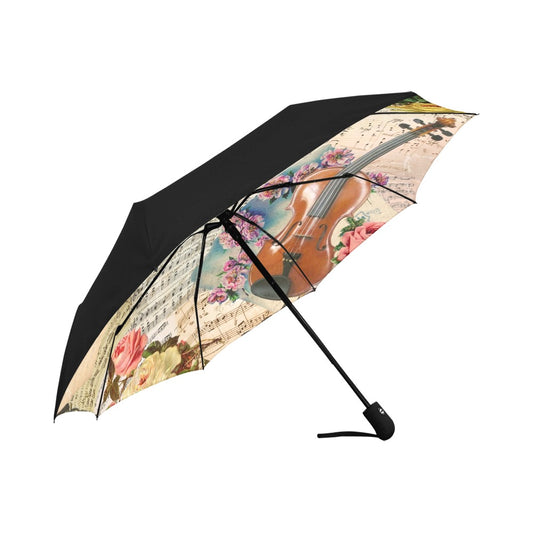 Vintage Music Anti-UV Auto-Foldable Umbrella - The Cool Collective AU