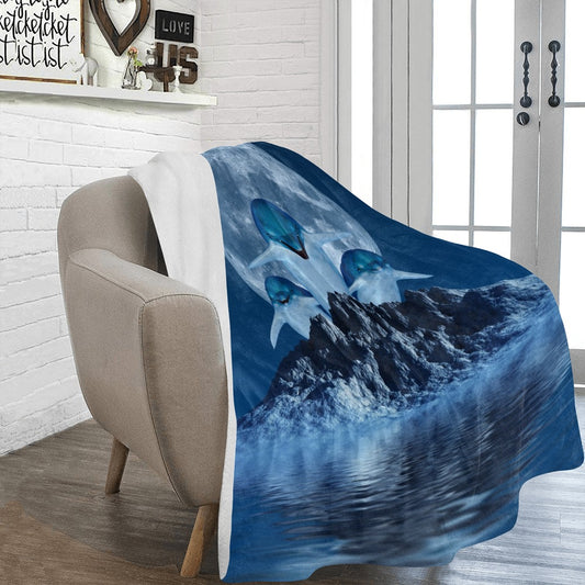 Dolphins Themed Ultra-Soft Micro Fleece Blanket - The Cool Collective AU