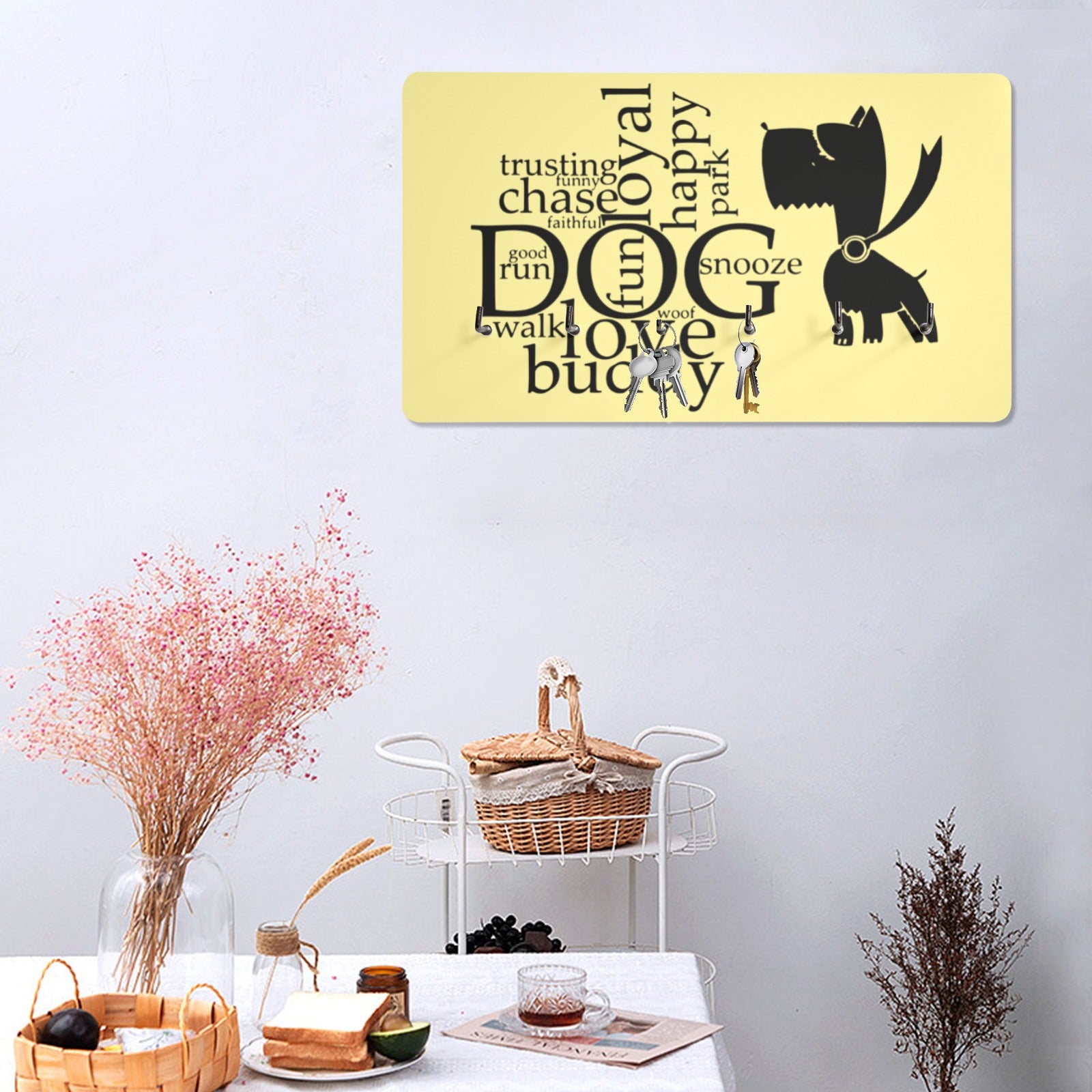 Puppy Word Art Wall Mounted Decor Key Holder - The Cool Collective AU