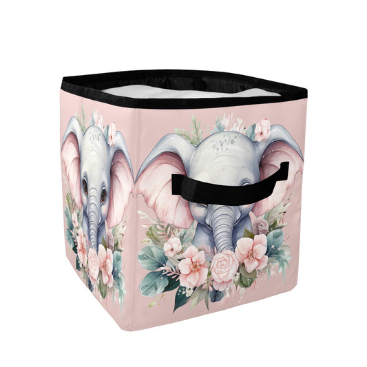 Elephant Elegance: Enchanting Floral Haven with Adorable Elephant Illustration - Quilt Storage Bag - The Cool Collective AU