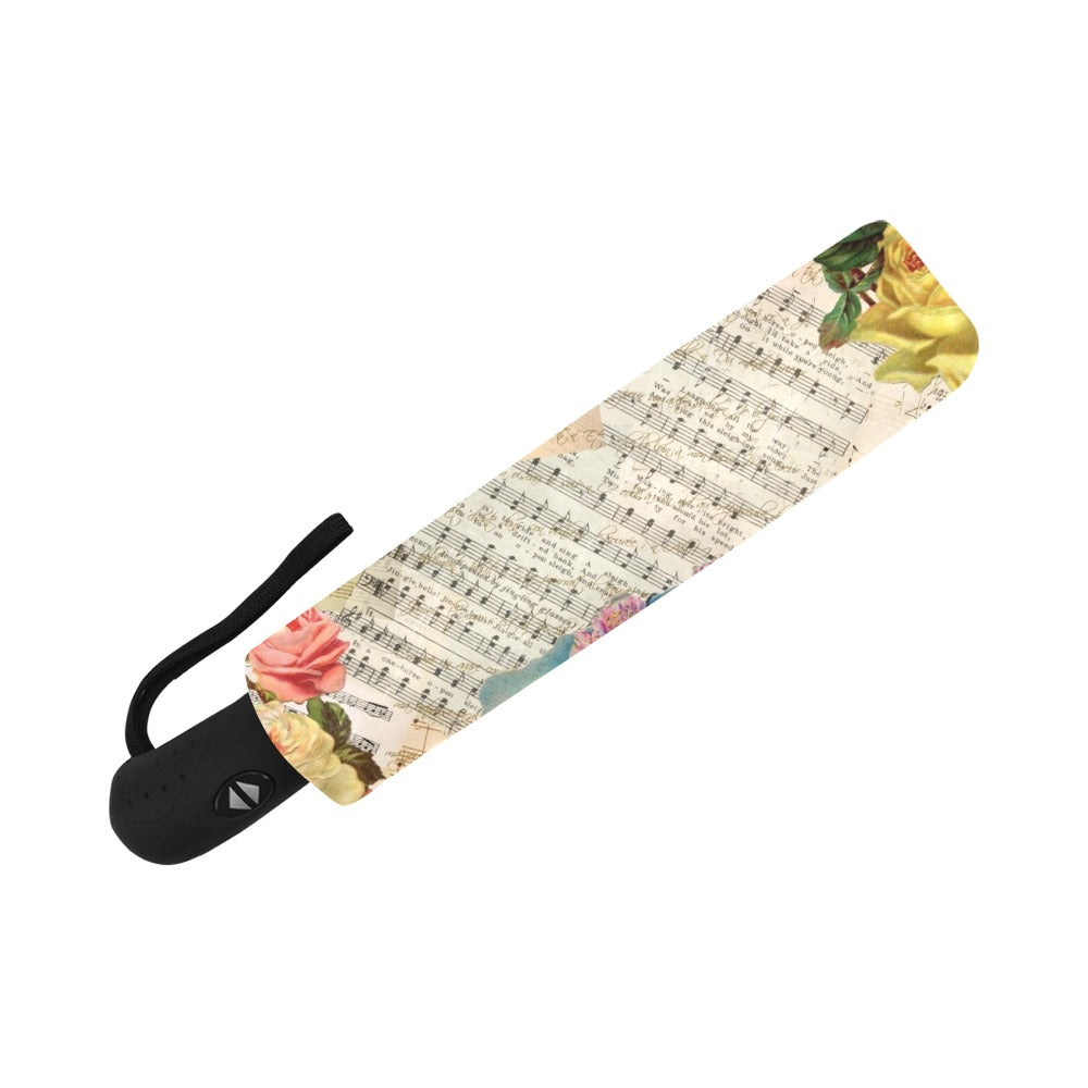 Vintage Music Anti-UV Auto-Foldable Umbrella - The Cool Collective AU