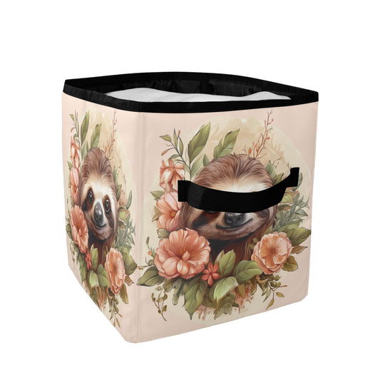 Botanical Bliss: Enchanted Sloth Illustration Where Serenity Meets Storage - Quilt Storage Bag - The Cool Collective AU