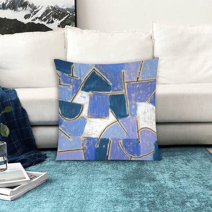 Shades of Blue Abstract Zippered Pillow Case 20"x20" - The Cool Collective AU