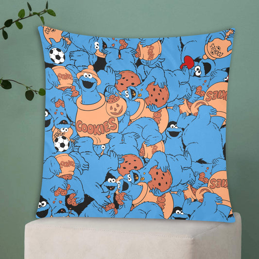 Cookie Monster Zippered Cushion Cover 20"x20" - The Cool Collective AU