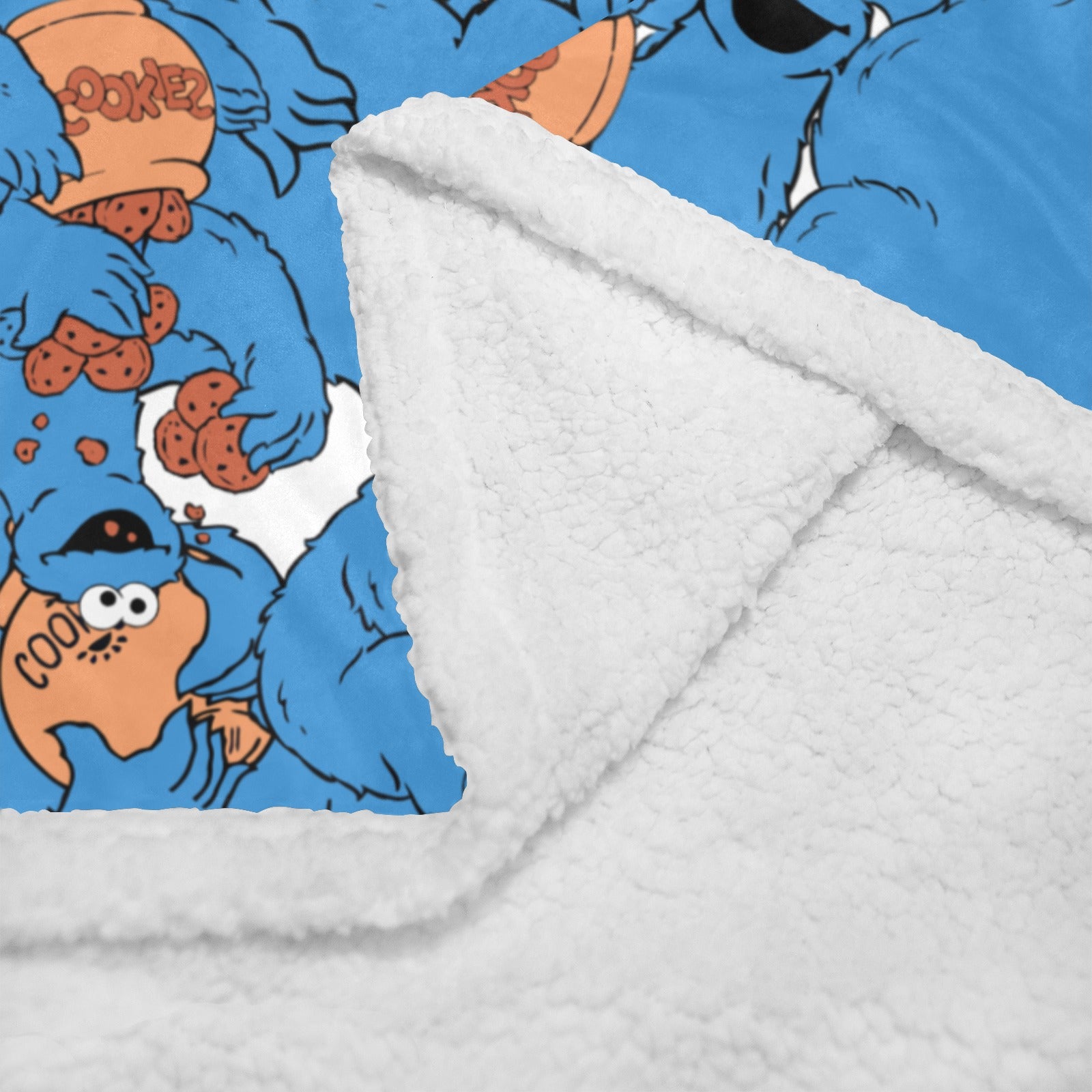 Cookie Monster Double Layer Short Plush Blanket 50"X60" - The Cool Collective AU
